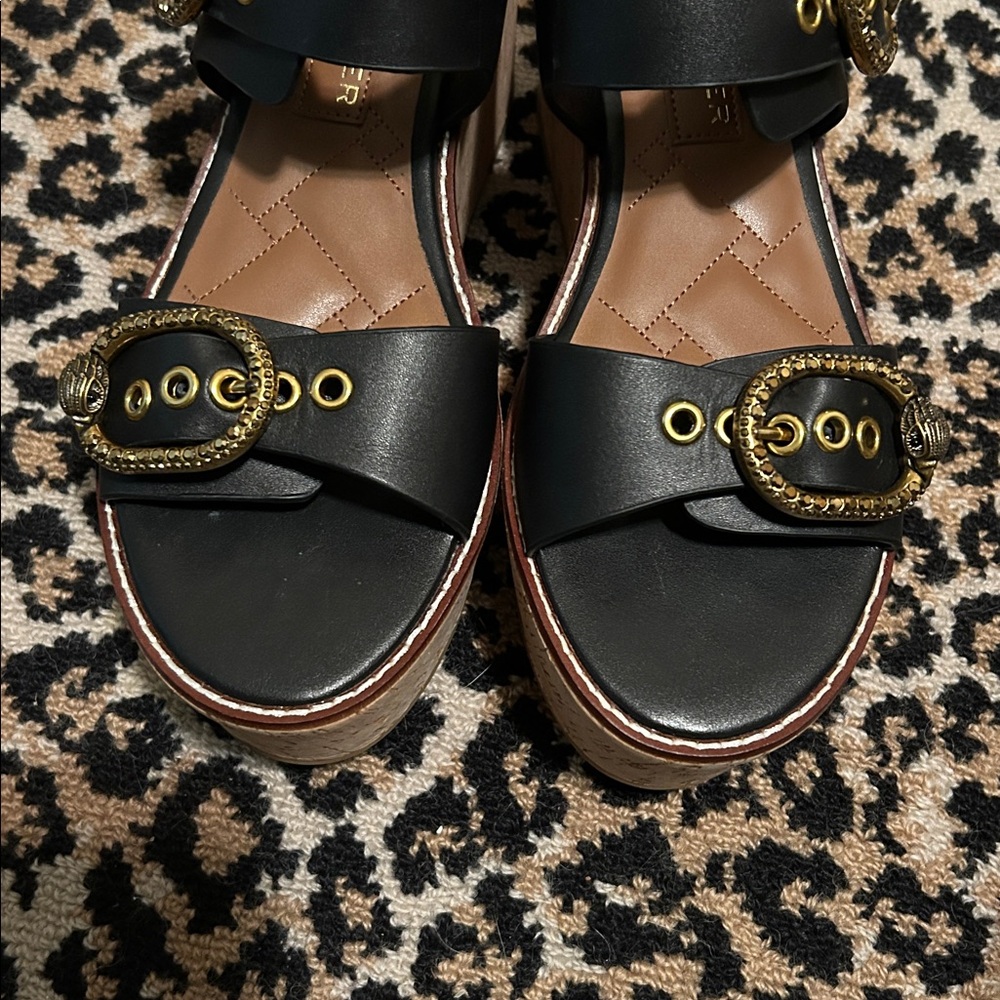 Kurt Geiger London Mayfair Platform Sandals Shoes Cork Wedge 40.5 - Picture 7 of 8